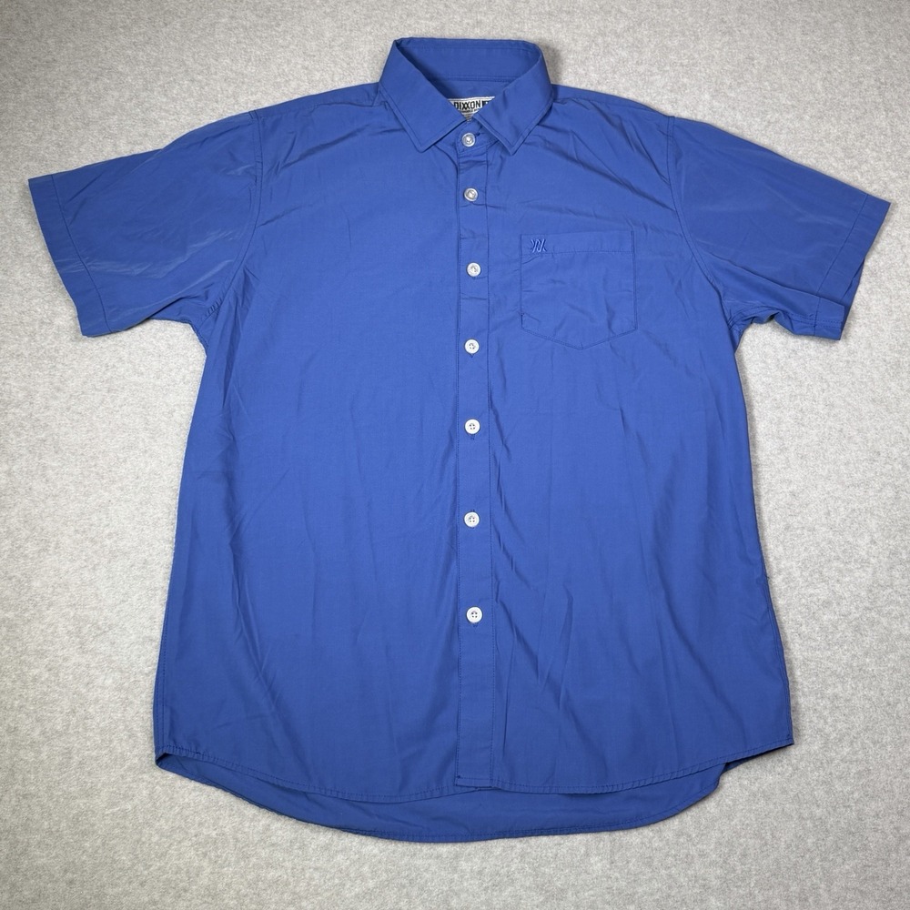 Dixxon Shirt Men's Large Blue Short Sleeve Performance Bamboo Series Blend D-Lux